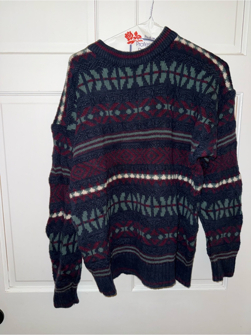 Men's Crewneck Sweater in Navy, Forest Green & Burgundy
